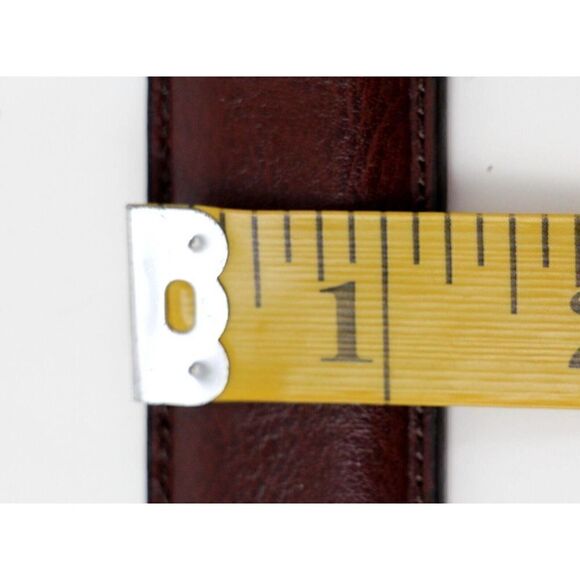 Classic BROWN GENUINE LEATHER 1.25"Wd STITCHED DRESS MEN'S BELT Sz 36-38 (A57 - Picture 9 of 13